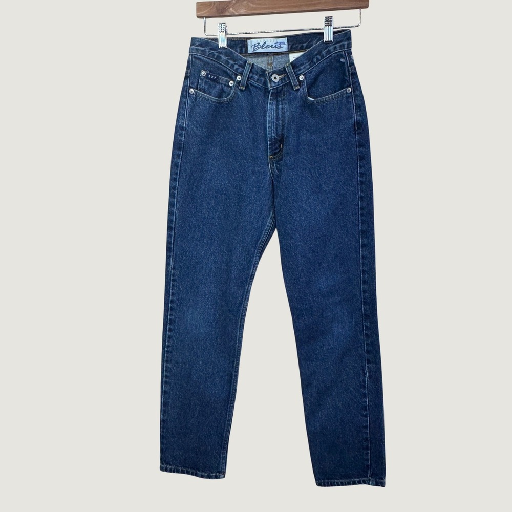 Express Bleus Vintage High Waisted Straight Leg Jeans 5/6 S‎ Blue 90s Mom Jeans